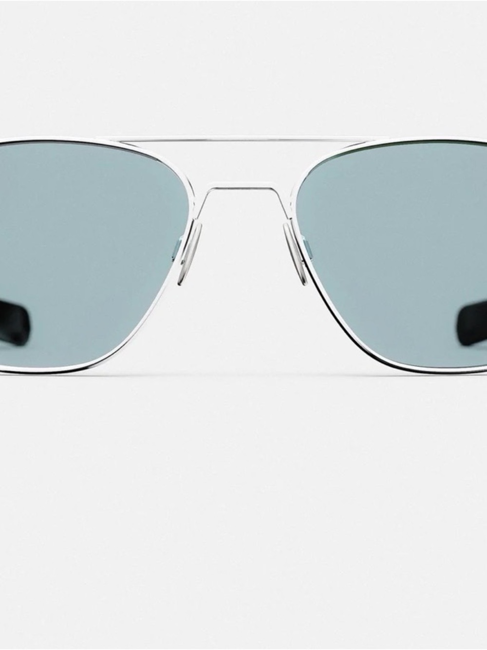 Silver Aviator Sunglasses with Dark Blue Lenses